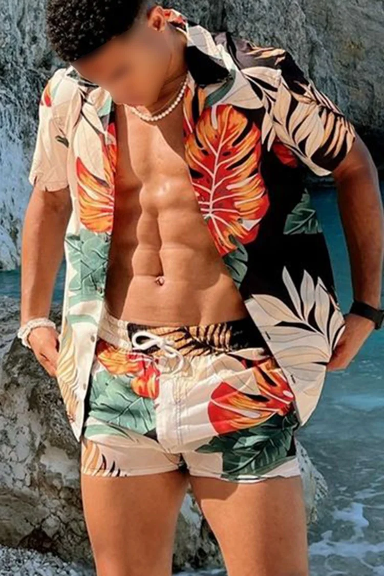 Été Hawaii hommes chemise à manches courtes Shorts de plage 2 pièces ensemble confortable hommes décontracté chemise à fleurs respirant hommes Shorts costumes