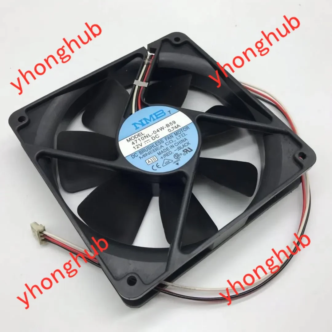 NMB-MAT 4710NL-04W-B59 DC 12V 0.74A 120x120x25mm Server Cooling Fan