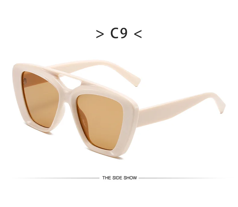 Neue Vintage Quadratische Sonnenbrille für Damen und Herren Marken-Rechteck-Sonnenbrille Ovale Brillen für Männer und Frauen – Detail 18