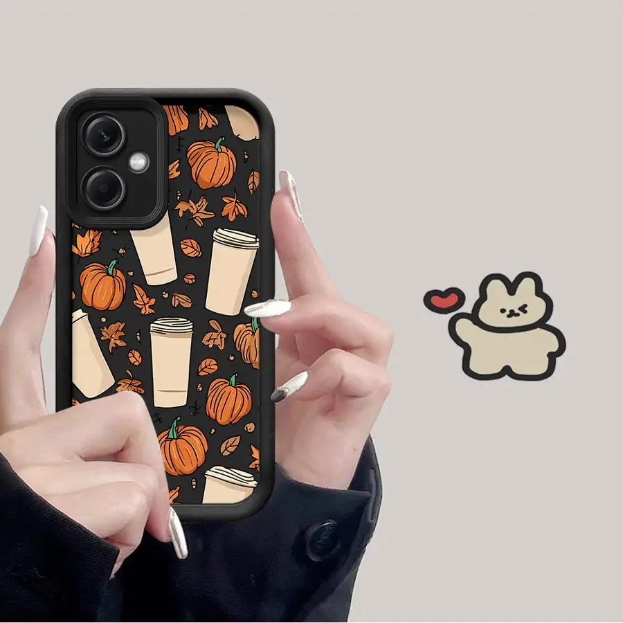 حافظة لهاتف شاومي بوكو X3 NFC C61 C51 X3 Pro C50 كارتون اليقطين مابل ليف