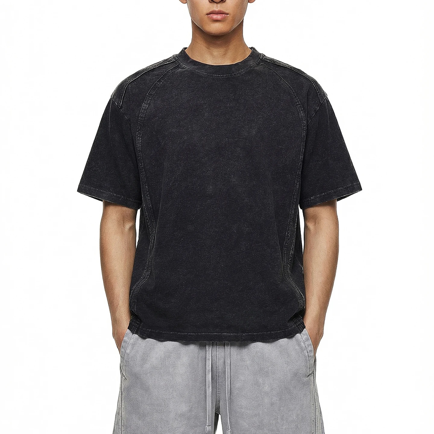 Retro American Style Worn-In Cotton Short Sleeve Oversize Casual T-Shirt Men's round Neck Top Artiemaster Loose Fit Summer
