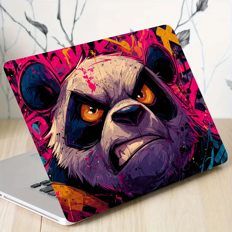 

2 Notebook Stickers with Angry Bear Face Pattern, Scratch Resistant, for HP, Dell, Lenovo, Apple and Asus Laptops - Easy to Appl