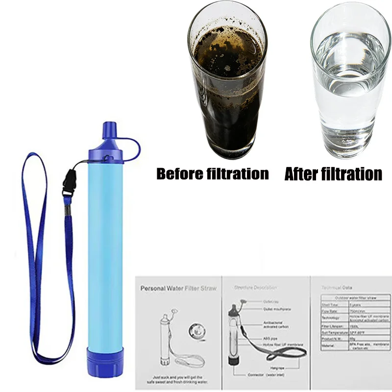 Outdoor Water Purifier – Survival Water Filter Compact Portable Purifier for Camping, Hiking & Emergency Preparedness