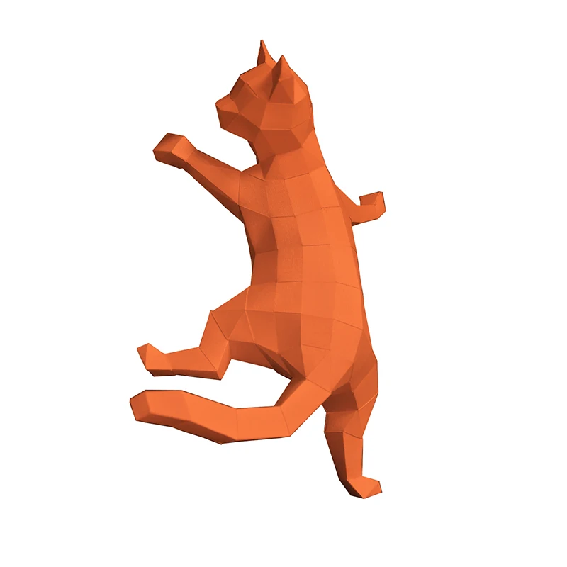 Muurklimmen Kitten Papier Model Kit Creatieve Home Decor Bureau Decoratie 3D DIY Handgemaakte Papercraft Kat Dier Puzzels Speelgoed
