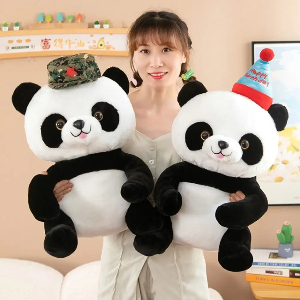 

PP Cotton Panda Plush Doll with Plush Ball Soft Simulation Panda Plush Toy Kawaii Fluffy Panda Plush Pillow Children