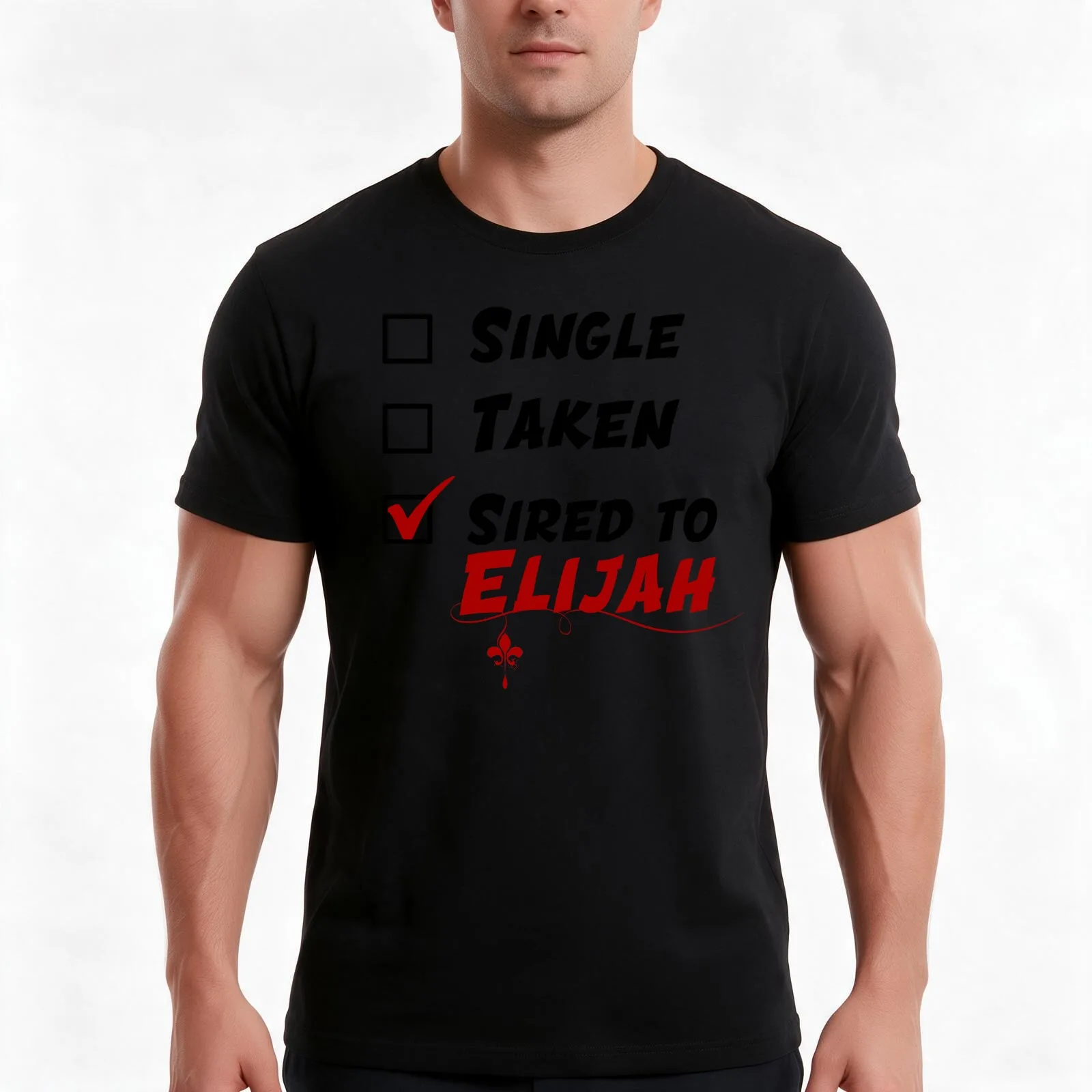 Sired to Elijah T-Shirt, Summer Casual Cotton Tee, Oversized Streetwear Tops, Vintage Graphic Print, Loose Fit Short Sleeve