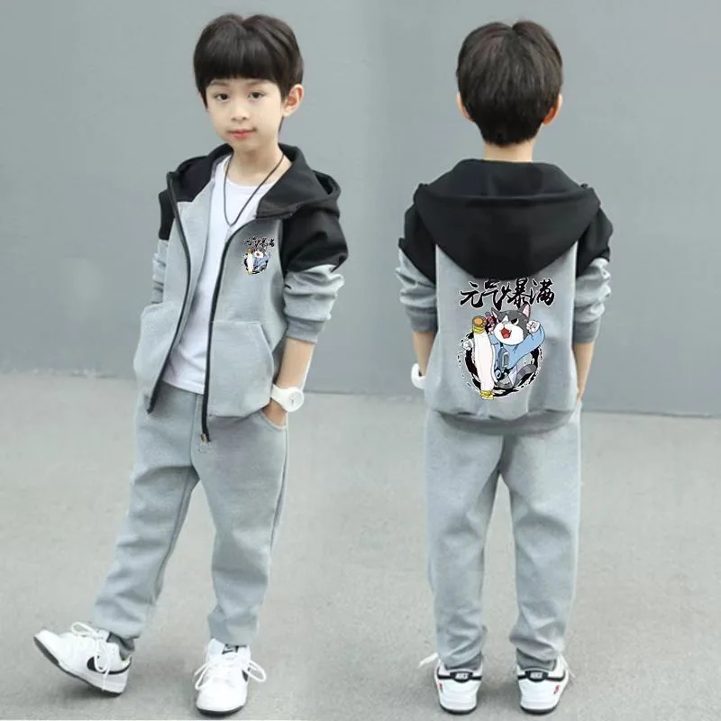 

Boys Clothing Set Spring Autumn Children Hooded Jacket Pants 2Pcs Suits Kids Tracksuits Teenager Casual Outfits 4 6 8 10 12 Year