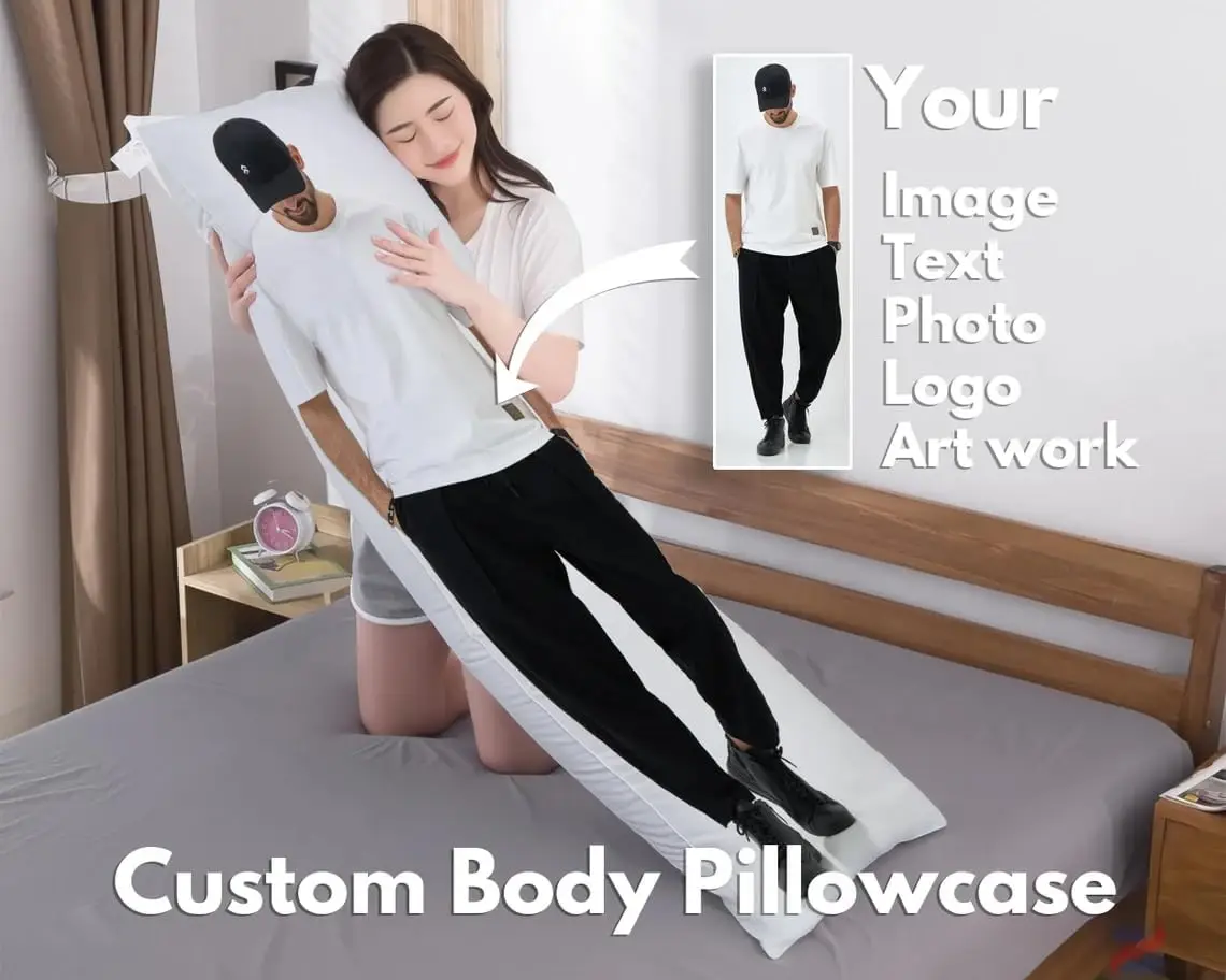 Custom Body Pillow Case Cover Personalized Long Pillowcover with Picture Text Customized Anime Body Pillow Bed Throw Cushion