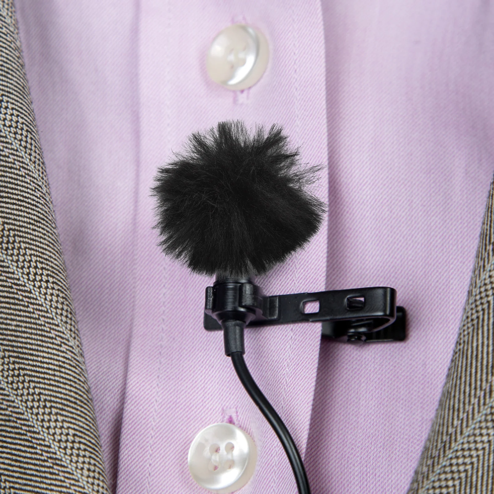 

2Pcs Lapel Microphone Covers Windproof and Blowout Proof Black Thickened Protective for Recording Stage Office Use Microphone