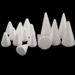 15x Styrofoam Foam Cone Solid Shape Christmas Decoraition DIY Creative Leisure 70 / 100mm