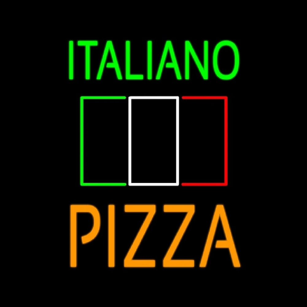 

ITALIANO PIZZA Neon Sign Light Custom Handmade Real Glass Tube Restaurant Store Advertise Room Decoration Display Lamp 14"X17"