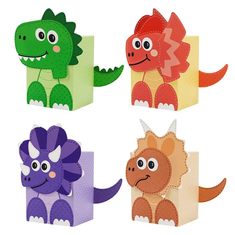 Image of 20er-Pack 3D Dinosaurier-Partyboxen, Niedliche Dino-Geschenkboxen mit Schwänzen für Kindergeburtstage & Dinosaurier-Themenpartys