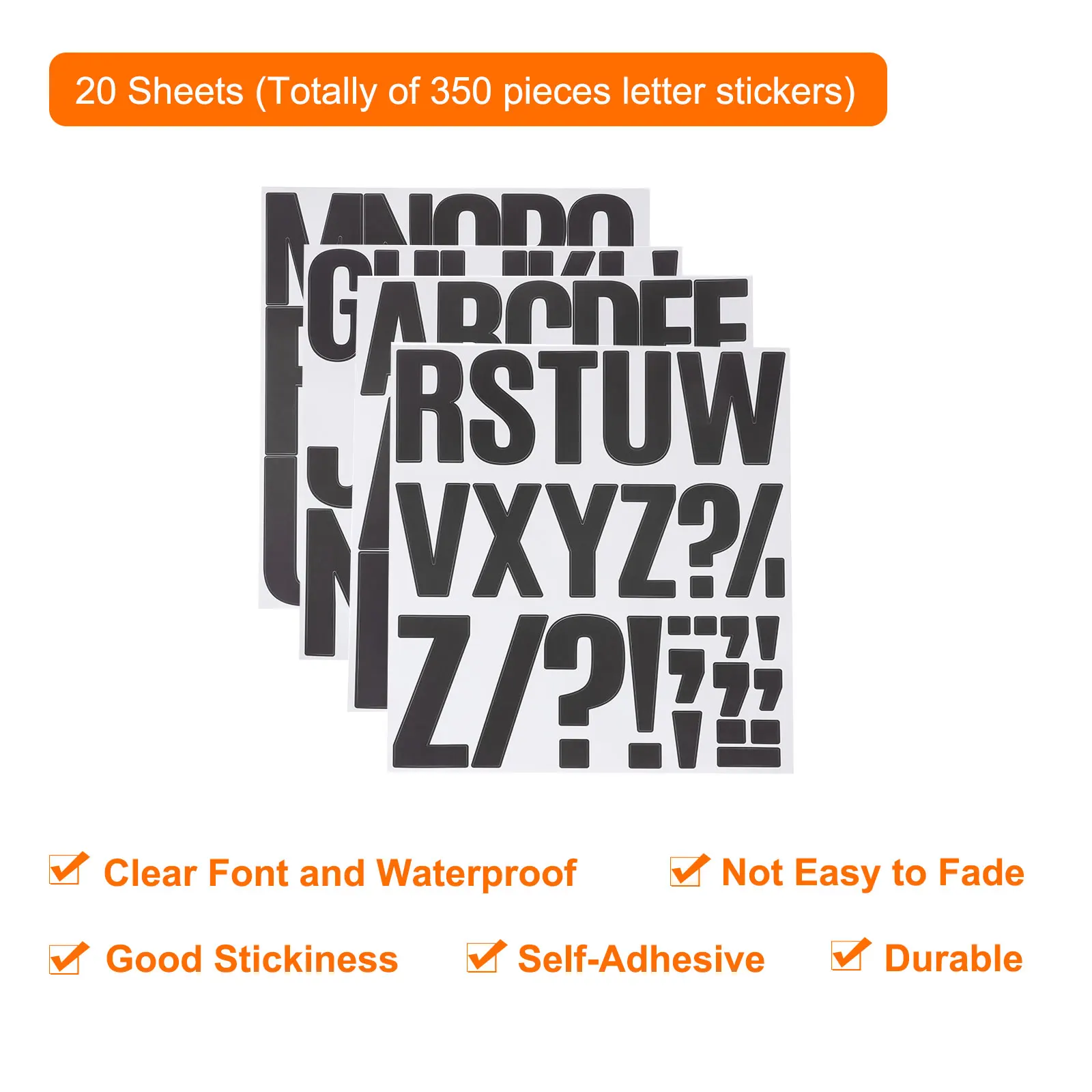 8/12/20Sheets Vinyl Letter Stickers 4 Inch Self-Adhesive Cute Alphabet Stickers Vinyl Lettering Decals for Art Making Gift Cards