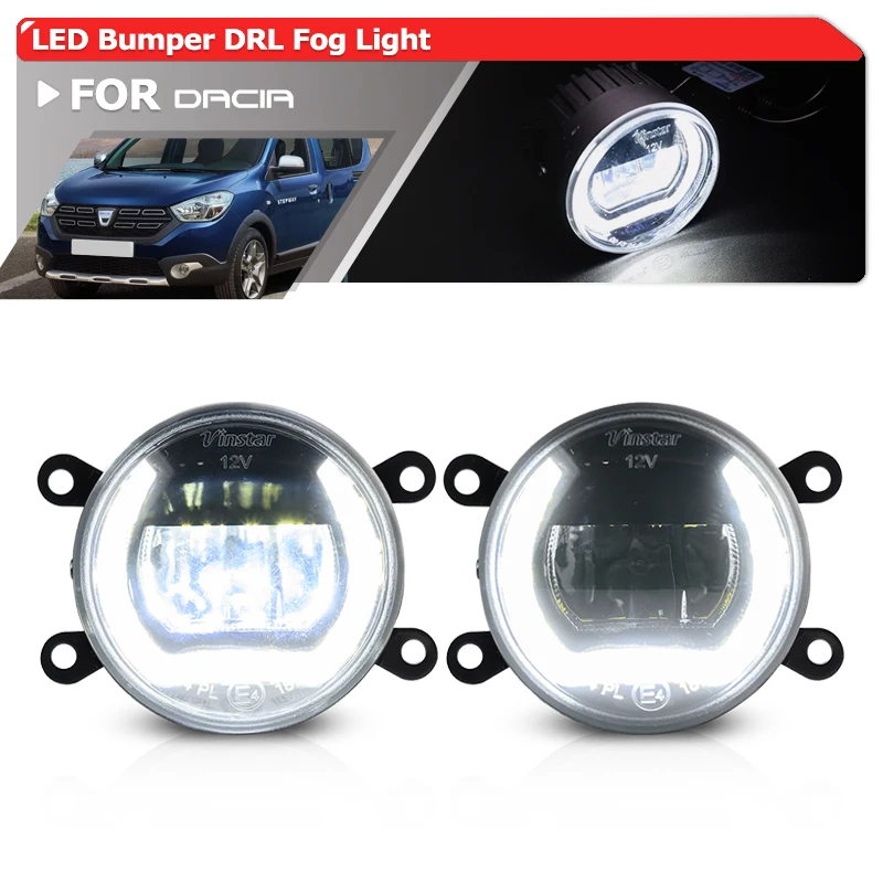 

For Dacia Dokker LAV/Panel Van/Pick-up 2012 2013 2014 2015-2020 Front Bumper Led Daytime Running Fog Light Assy Kits