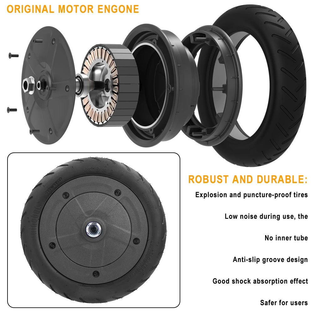 Original Front Wheel Motor for Segway Ninebot E25 KickScooter Electric Scooter 300W Engine Wheel Assembly Accessories