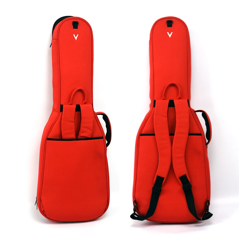 エレキギターバッグ肥厚落下防止バックパック 39 インチレッドギターポータブルギターバッグ