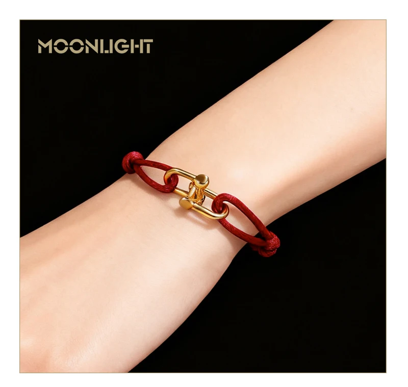 MOONLIGHT Classic Adjustable U-Shape Charm Bracelets for Women High Quality Silk Rope Bracelet Female Jewelry Gifts Wholesale