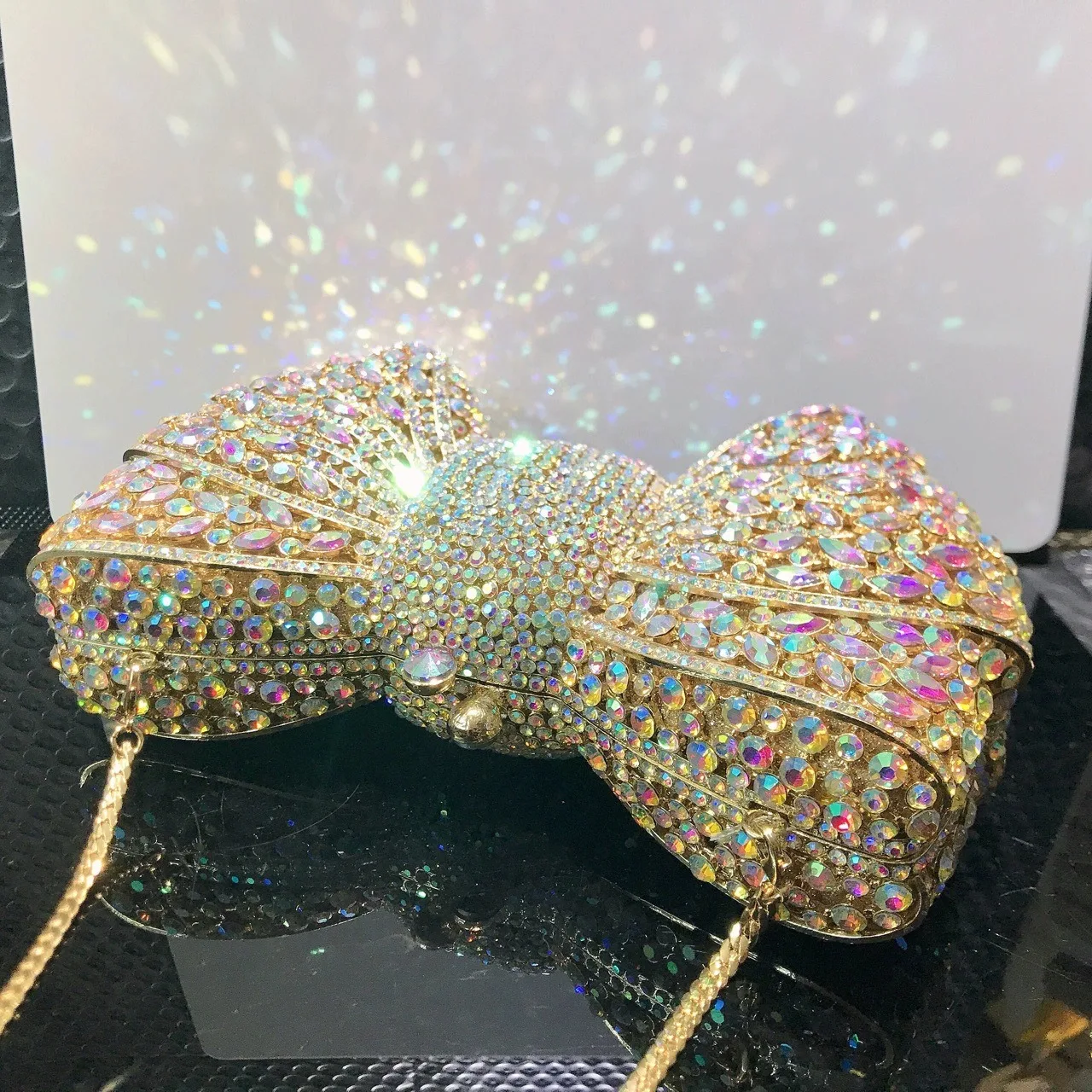 2025 New Luxury Bow Ribbon Dinner Bag Banquet Dress Rhinestone Handbag Bow Clutch Purse