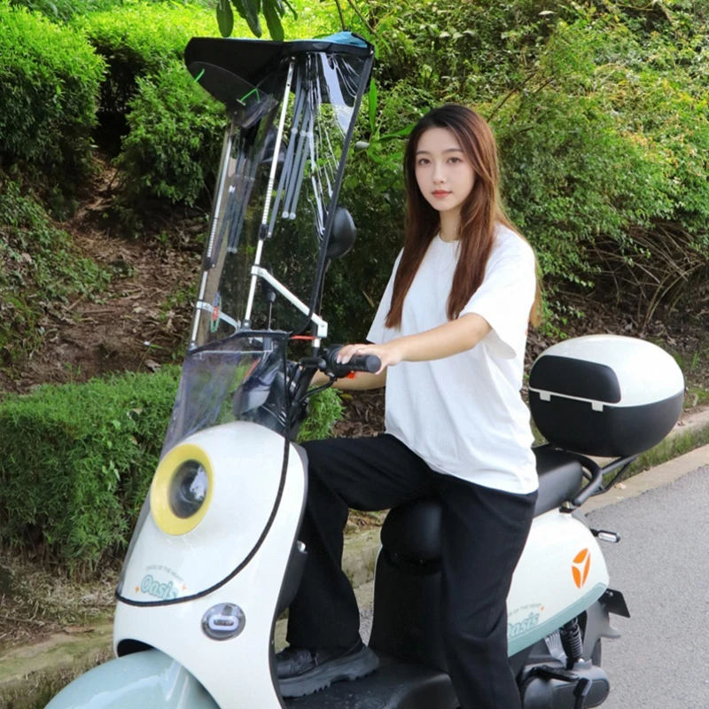 밍찬 전기차 레인 뉴 오토바이 방풍 햇빛 가리개 우산 대형 사이즈 범용 성인용 전기 자전거 차양막 썸네일 3