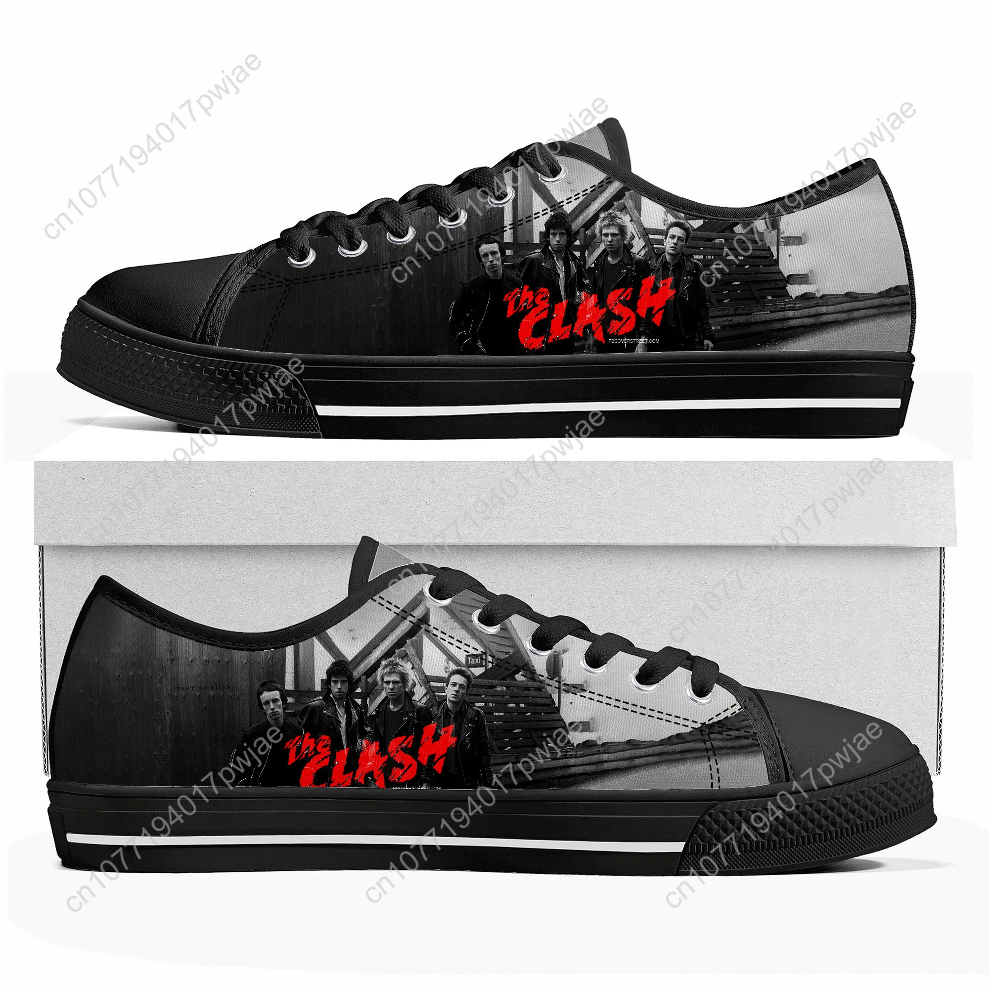 The Clash Rock Band أحذية رياضية عالية الجودة منخفضة الجودة للرجال والنساء المراهقات من القماش أحذية رياضية كاجوال للزوجين للمشي لمسافات طويلة خفيفة الوزن #2