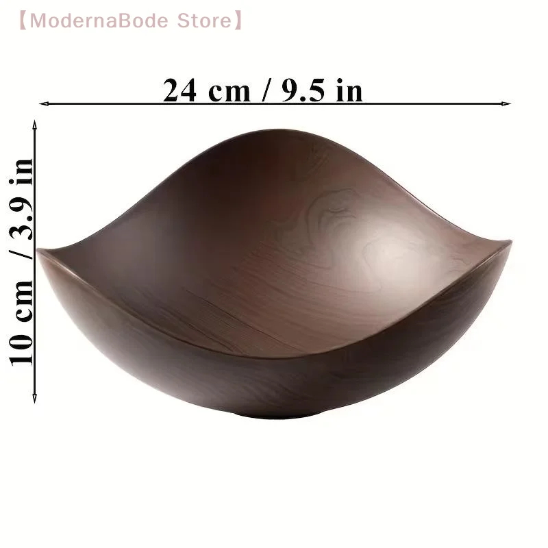 【M】Large Plastic Party Table Salad And Fruit Bowl, Candy Container, Wood Grain Finish, Suitable For Parties And Gatherings.