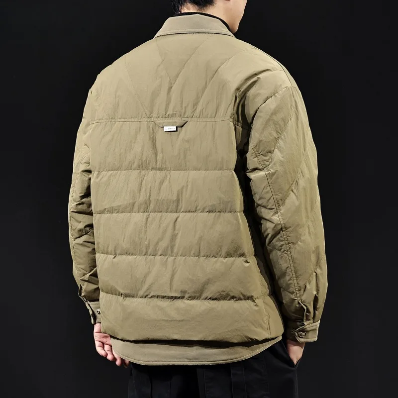 جديد الرجال الخريف والشتاء العصرية أسفل سترة التلبيب و المرقعة معطف الضوء الأبيض بطة أسفل سترة داخلية ملابس خارجية كبيرة الحجم #3
