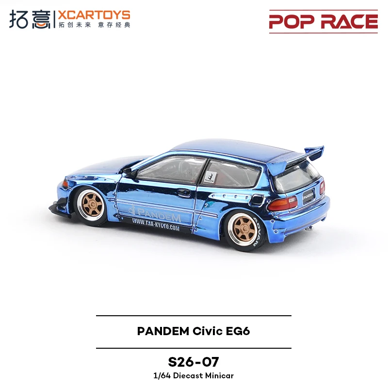 الجديد في المخزون Xcartoys Poprace 1:64 Honda Civic Eg6 Hatchback Supercar سبيكة سيارة مصغرة دييكاست هوندا الحلي لعبة مخصصة للأطفال