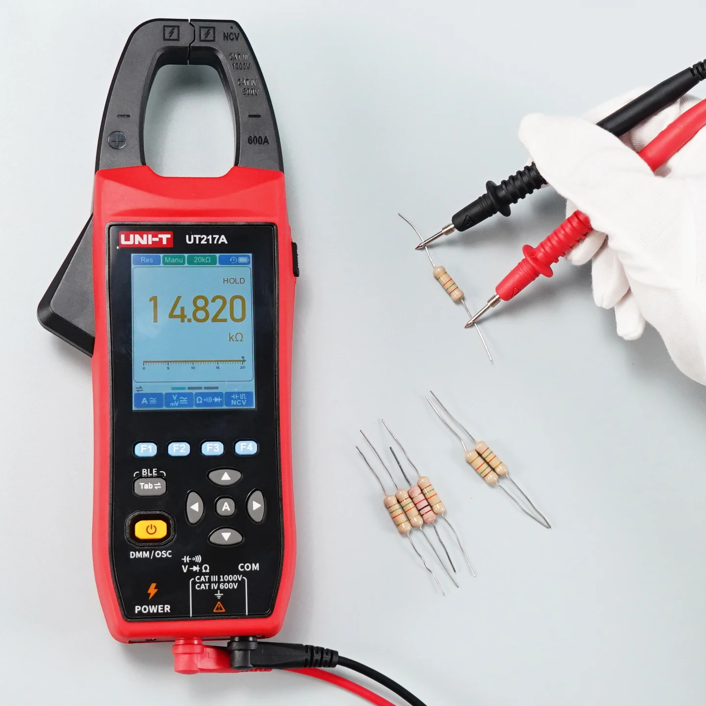 UNI-T 600A/1000A Pinza amperimétrica de osciloscopio inteligente de valores eficaces verdaderos UT217A UT217B; Carga tipo C/aplicación Bluetooth/corriente de entrada