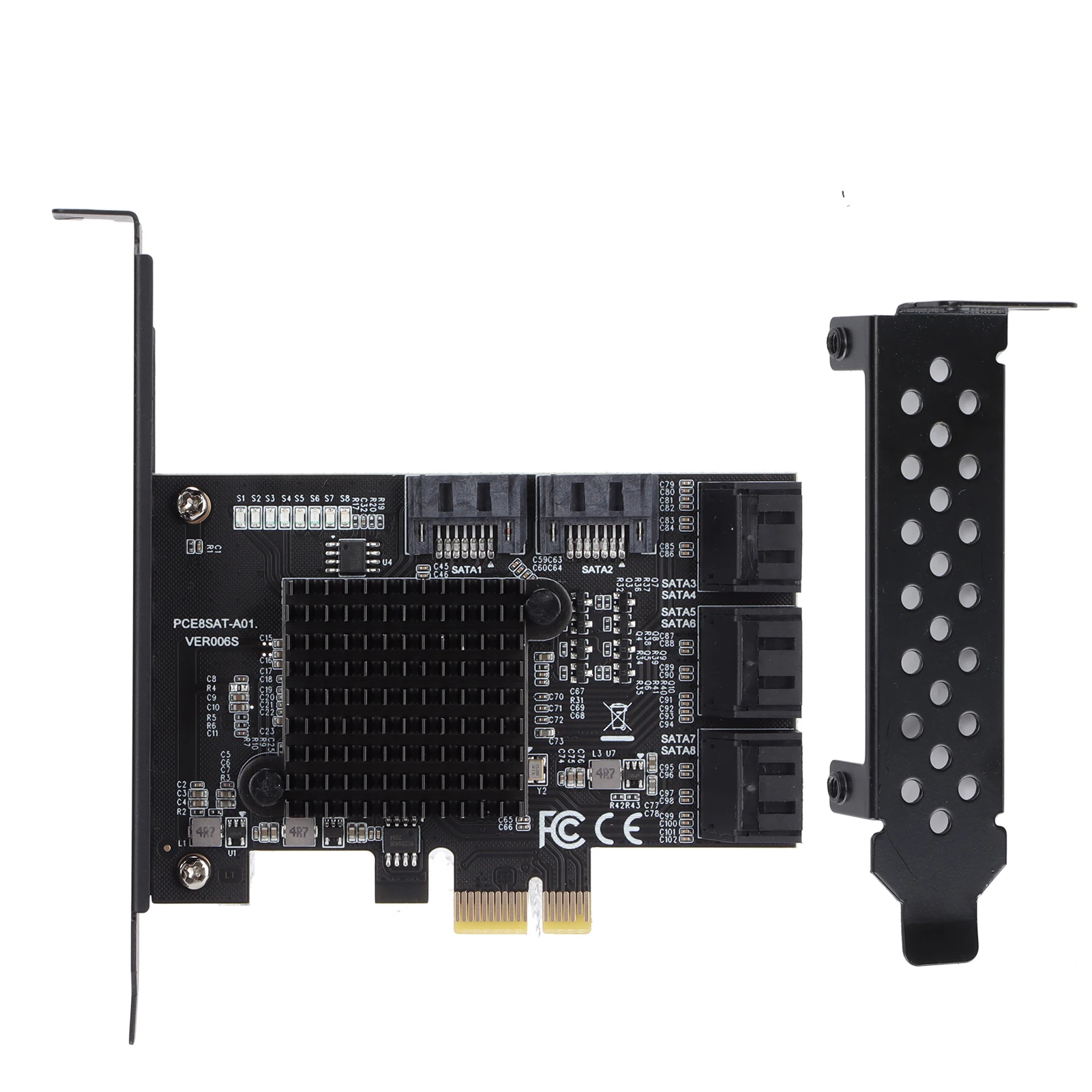 PCI-E Card PCI-E to SATA3.0 Controller Expansion Board 8-Port SATA3.0 Interface Expansion Card PCI-E to SATA3.0 SATA 3.0 Board