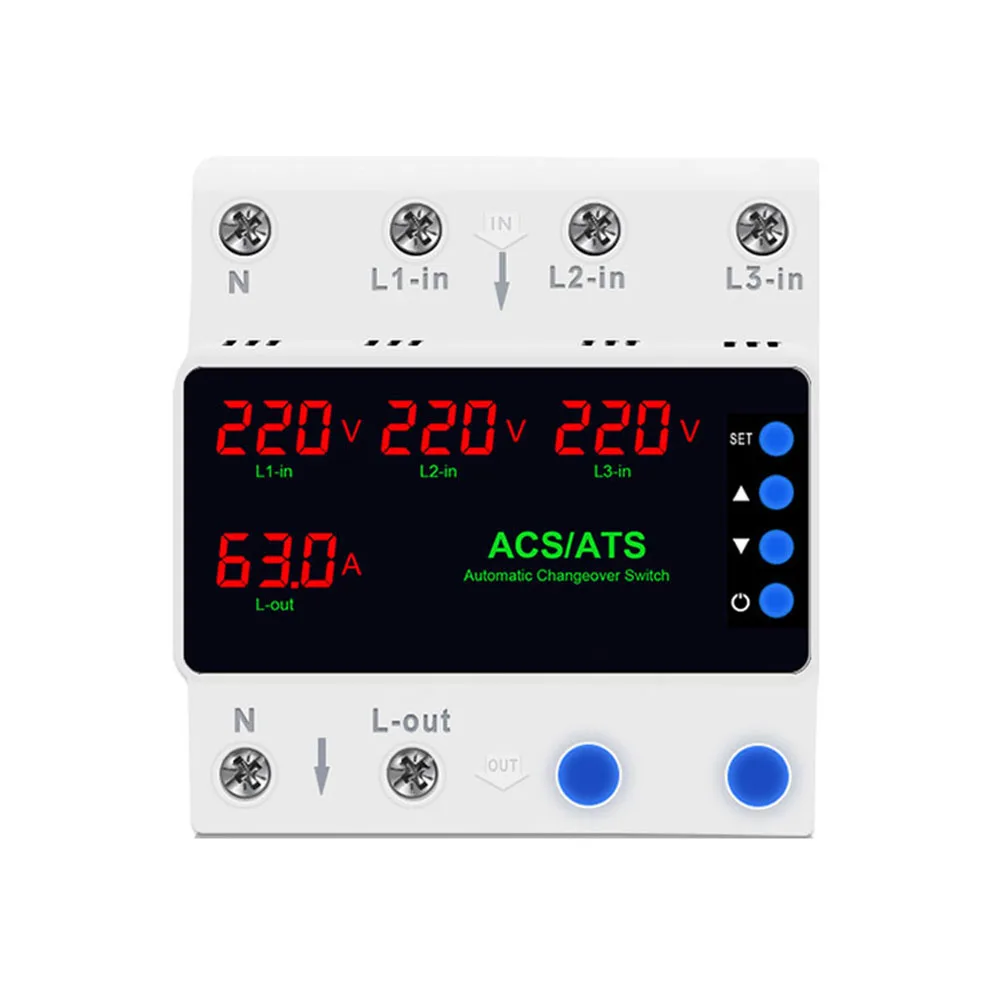 220V Single-Phase Protector Supporting Three Power Sources Phase Loss Detection Break Protection and Delayed Restart
