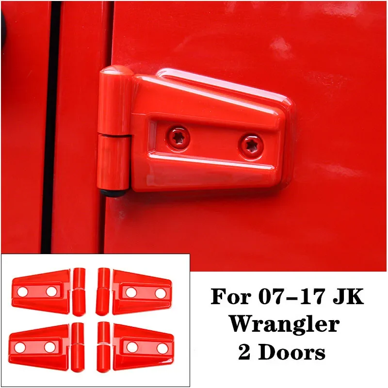 Car  Hinge Protective Cover Trim Exterior Decoration Fit  For 2 Door Jeep 07-17 JK Accefor Jeep Wrangler JK CJ TJ Car Accessorie