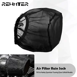Motorcycle Black Air Filter Cleaner Rain Sock Waterproof Protective Cover For Harley Sportster XL 1200 883 Touring Softail Dyna