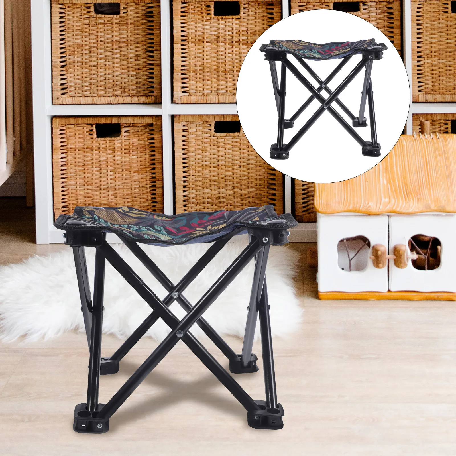 

Folding Camping Stool Portable Stools Lightweight Fishing Stool Compact Multi-Functional Outdoor Activities Storage Bag