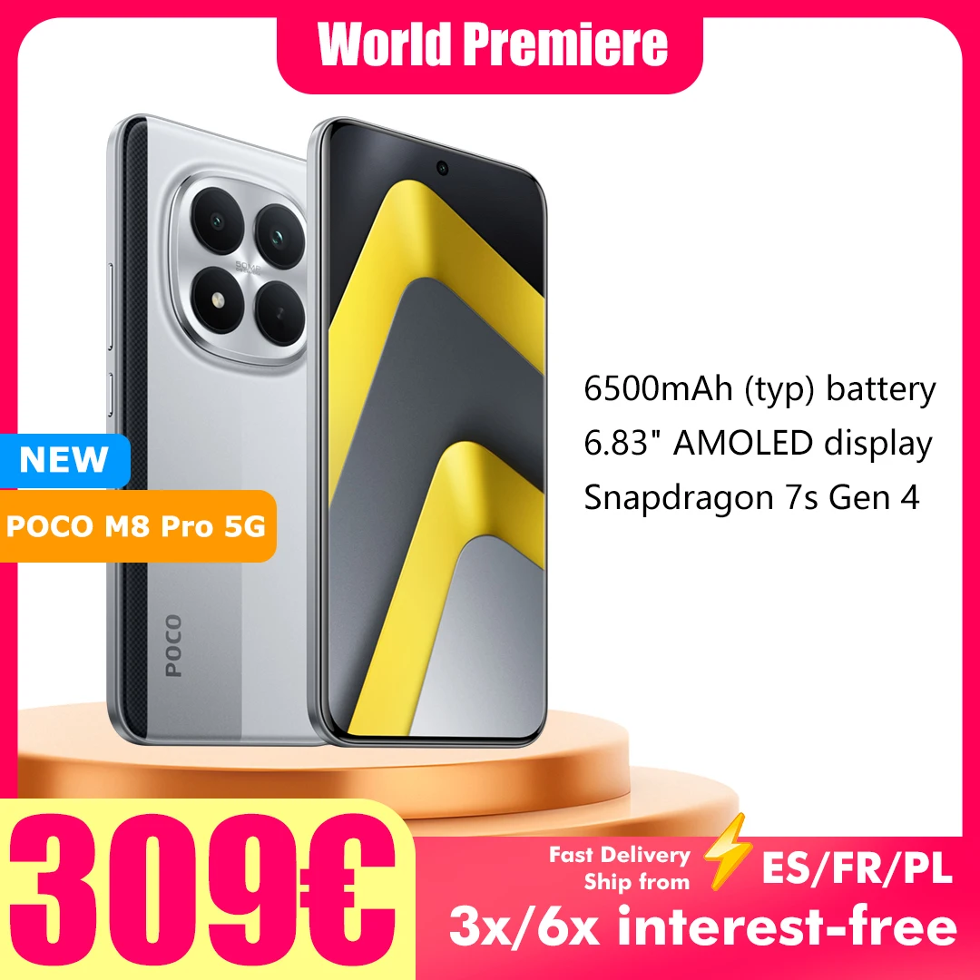POCO M8 Pro 5G 8GB 256GB 12GB 512GB NFC 6500mAh Akku 50MP Kamera Smartphone