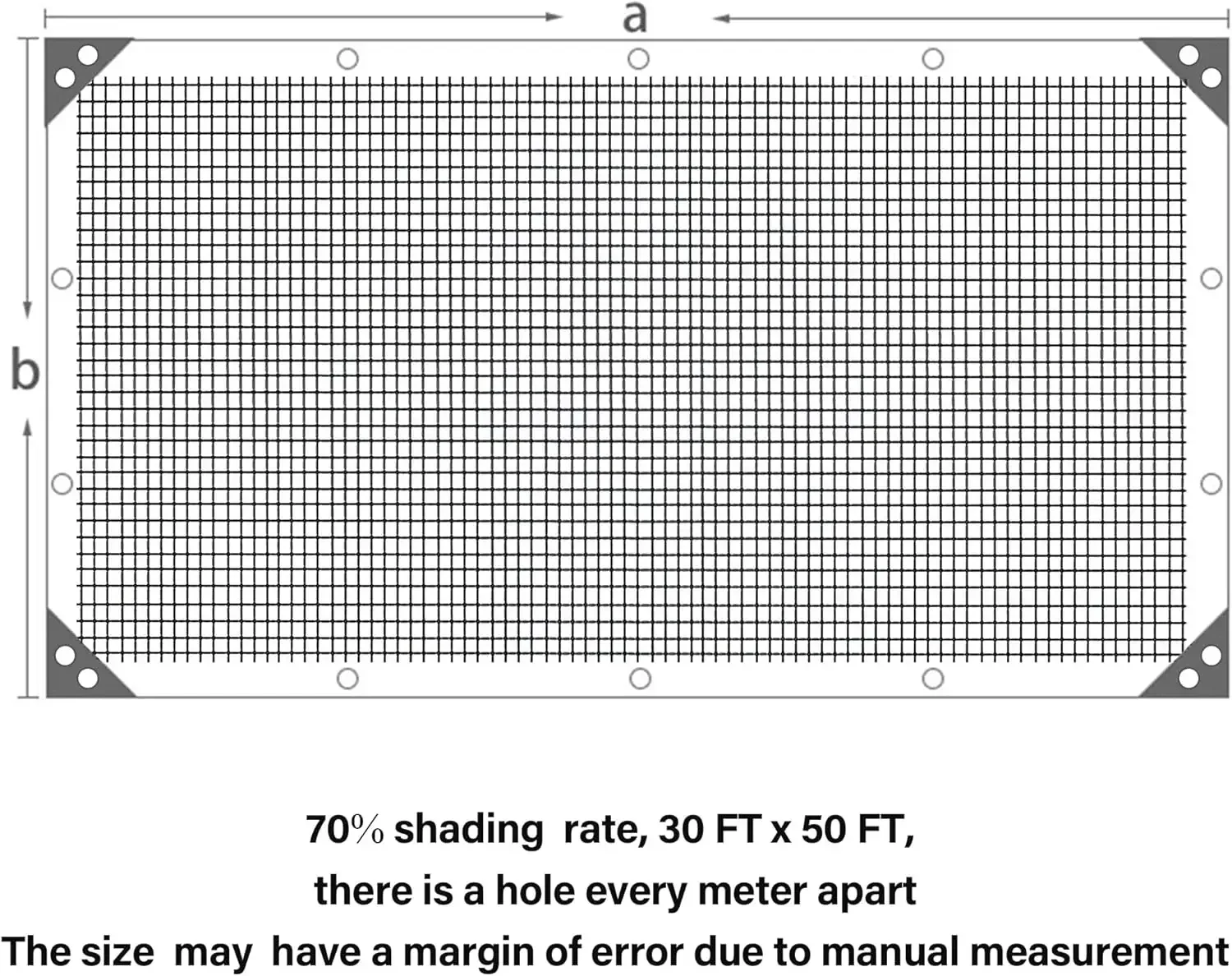 

[High Quality, Fast Shipping!]Black Shade Cloth 70%, 30x50 FT Mesh Tarp - Garden Shade for Greenhouse, Patio, Vegetables, Plants