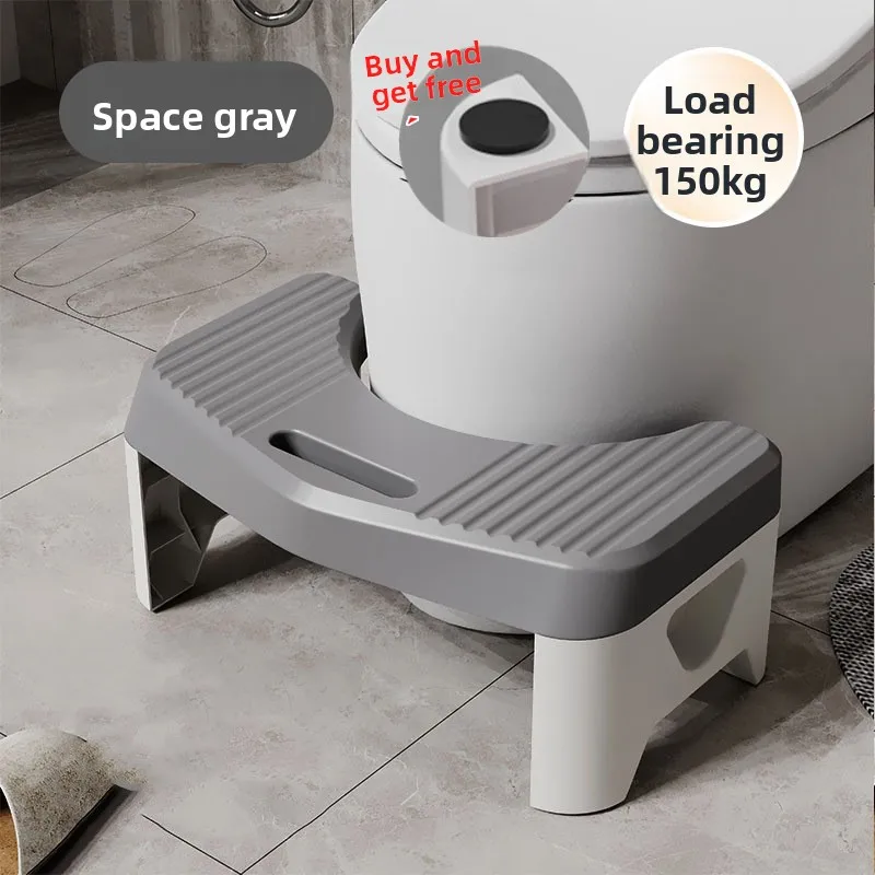 Thickened Non-Slip Integrated Toilet Stool, Household Potty Step Stool, Bathroom Foot Stool, Squat Aid image 2