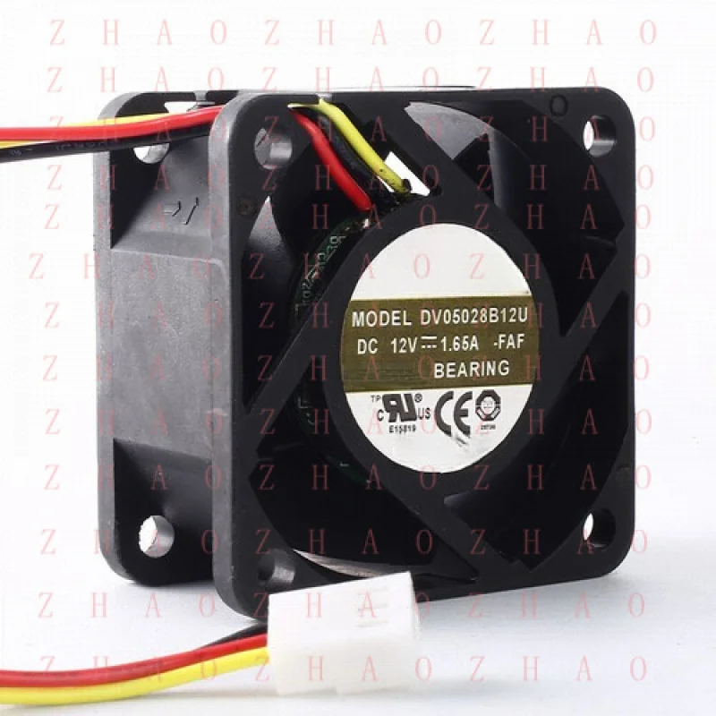L+ for BALL BEARING for  AVC DC12V 1.65A DV05028B12U fan 50*50*28mm 3Pin interface