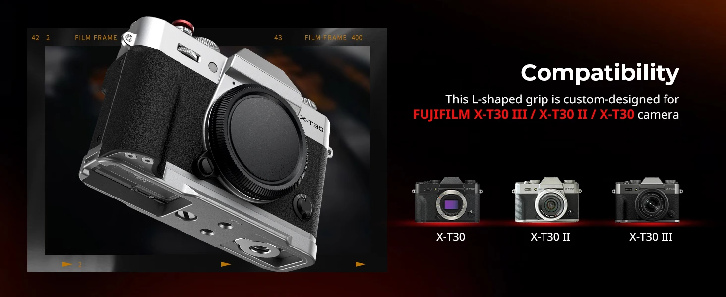 SmallRig X-T30 II L-förmige Montageplatte mit Silikongriff für FUJIFILM X-T30 / X-T30 II / X-T30 III, mit Verschlussknopfkappe 5664 – Detail 6