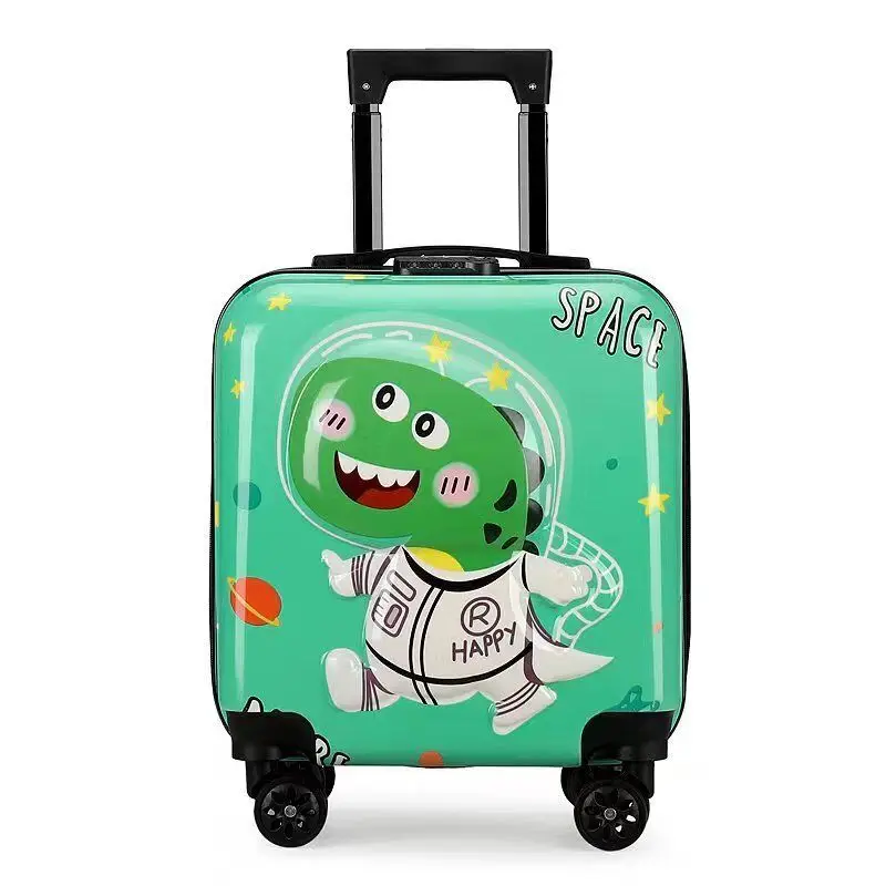 Kids Luggage 18 inch Children's Carry On Trunk with Double Sided Cartoon Patterns, Cute Animal Travel Suitcase for Boys Girls