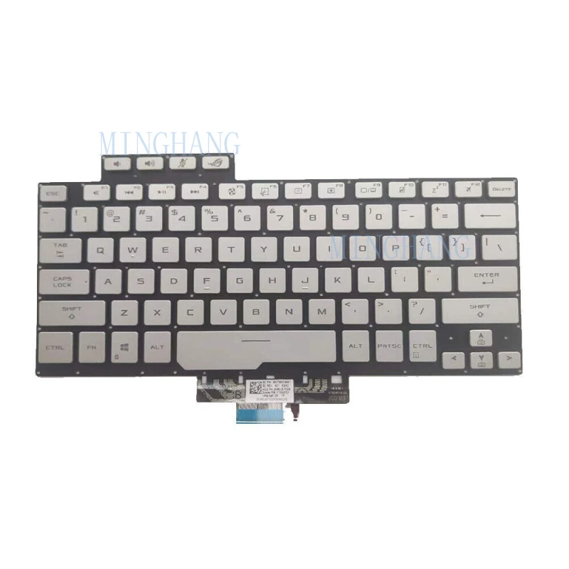 

M New For ASUS ROG Zephyrus G14 GA401 GA401U GA401Q US Keyboard Backlit Silver