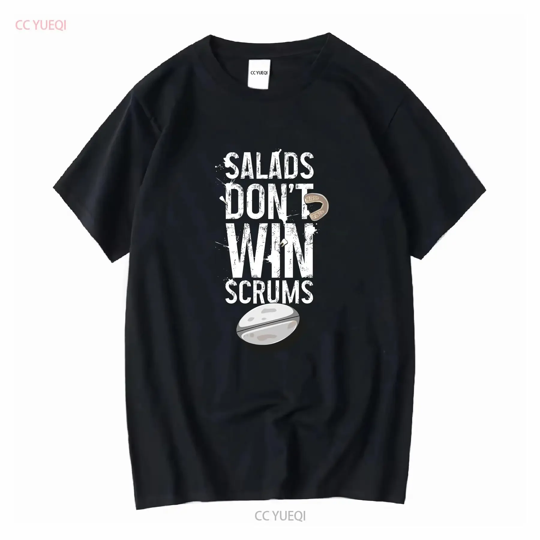 Funny rugby shirt Salads don't win scrums neutral Classic T long or short sleeves vintage Washed Versatile graphic homme