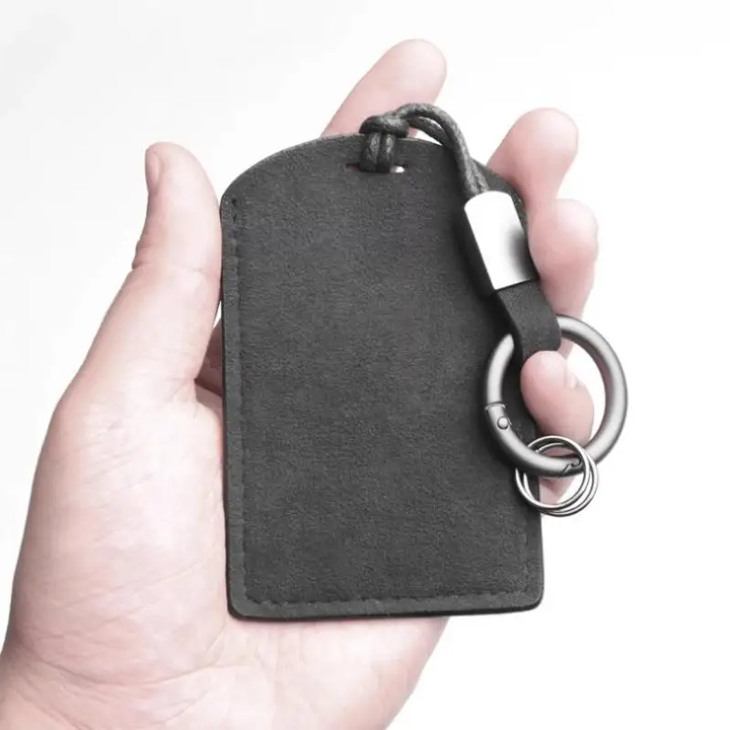 Tragbarer Echtleder-Autokartenhalter mit NFC-Funktion, Mini-Führerscheinhülle, NFC-PVC-Kartenhülle, Klappbare Wildleder-Schutzhülle, Auto-Zubehör – Detail 9