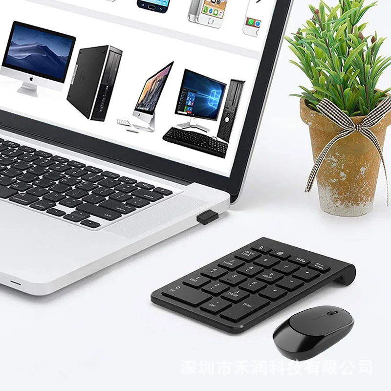 Wireless Keyboard Mini Digital Number Numeric Keypad Accounting Bank 18 Keys Keypad Mouse Set For Laptop PC Notebook