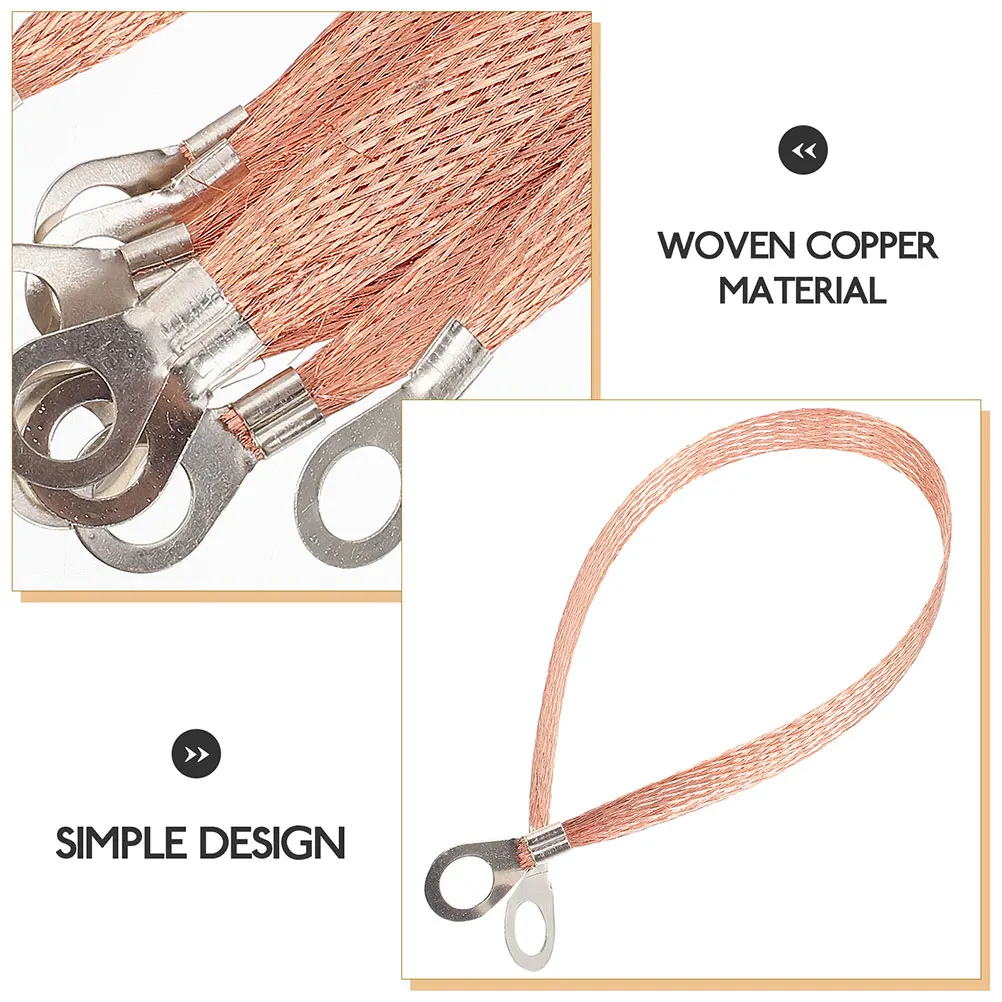 

5pcs Cables Copper Automotive Ground Straps 12V Stable Current Transmission Universal Engine Ground Wire Braided Cable