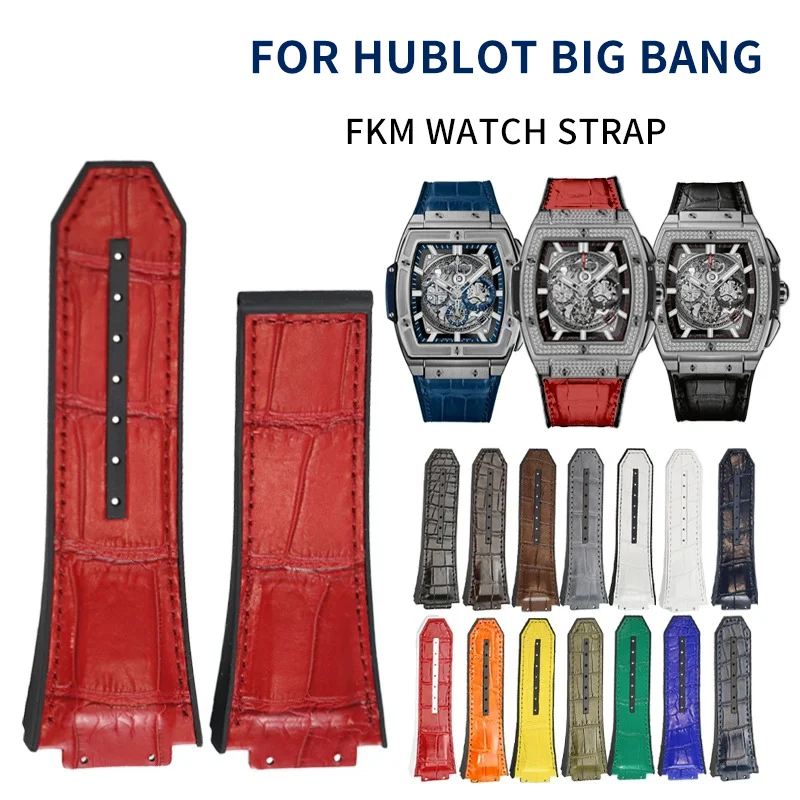 PARA HUBLOT BIG BANG SERIES, correia de relógio de borracha FKM