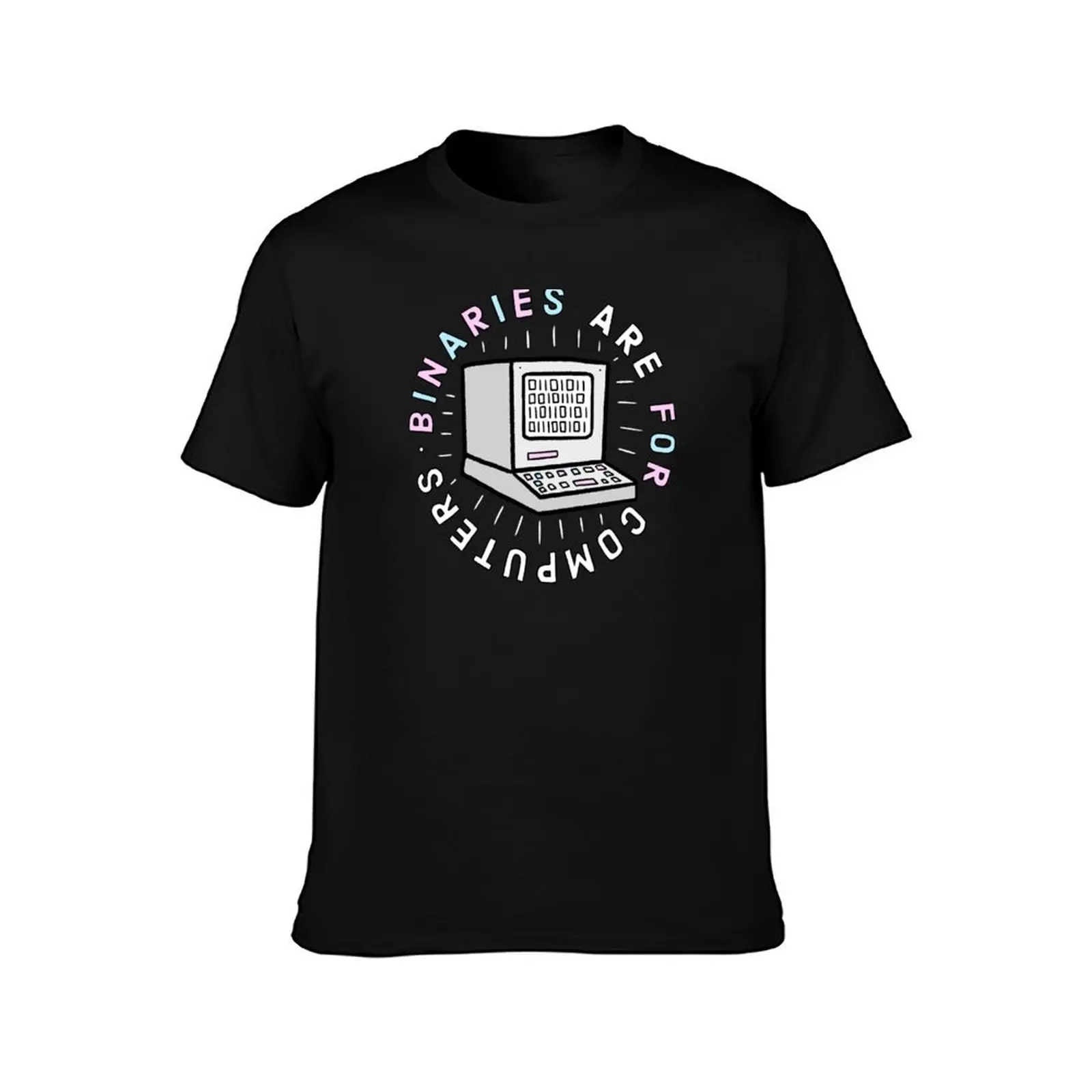 Binaries Are For Computers T-Shirt Plus Size Basic Cotton T-Shirt