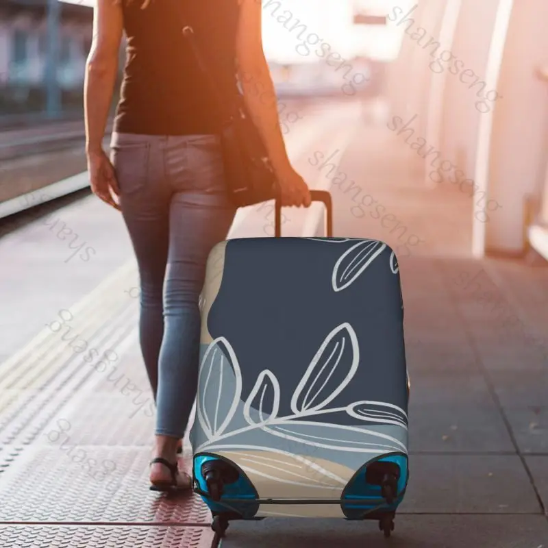 حافظة واقية لحقيبة السفر بأوراق استوائية، غطاء حقيبة السفر، حماية مرنة، غطاء أمتعة قابل للغسل، 18-32 بوصة #6