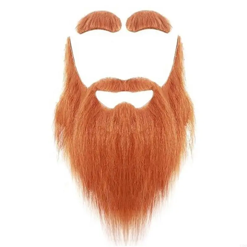 Y3NE Bigodes barbas realistas Conjunto sobrancelhas Acessórios fantasia cosplay para adultos