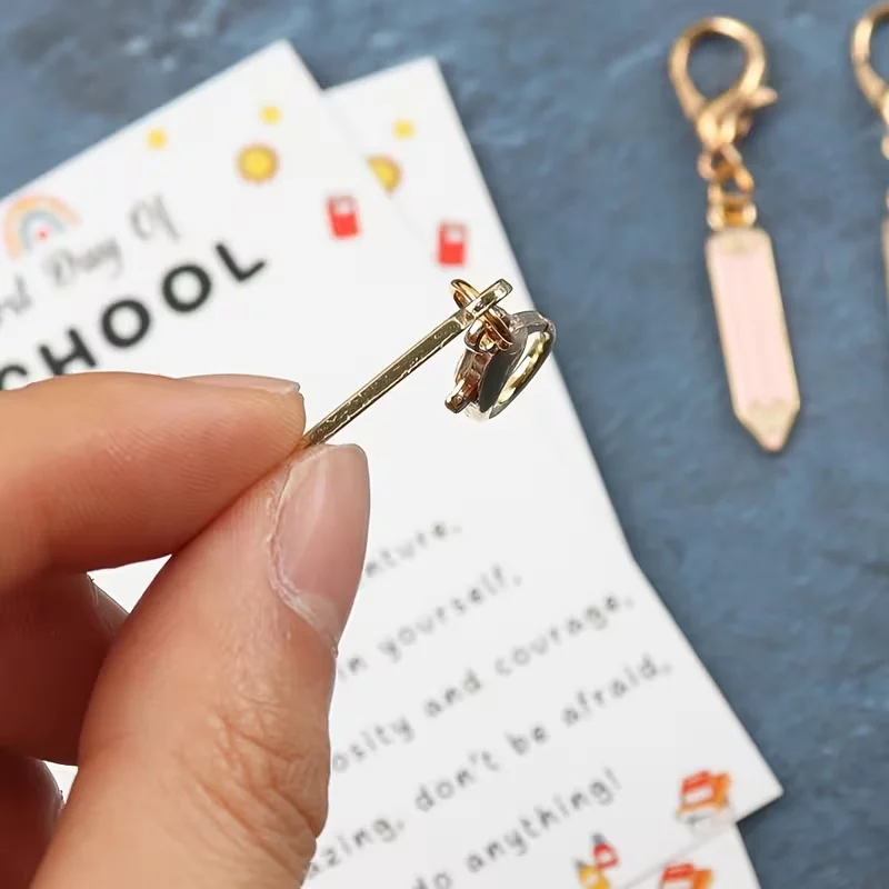 6-Piece/12-Piece Set of Back-To-School Stationery Pencil Series Keychain Set with Inspirational Back-To-School Greeting Cards — the Perfect Warm and Encouraging Gift for Students, Sons, and Daughters on Their First Day of School view 5