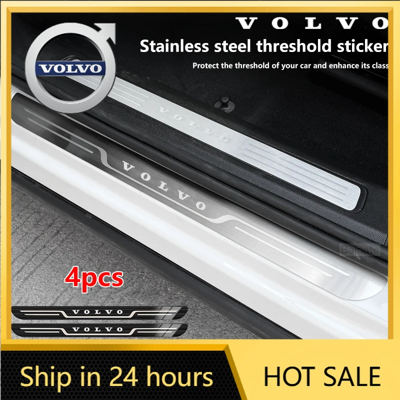 

Чехлы на руль автомобиля, накладка на порог из нержавеющей стали для VOLVO XC60 XC90 S60 S90 V60 V90 EX30, порог из углеродного волокна Prote